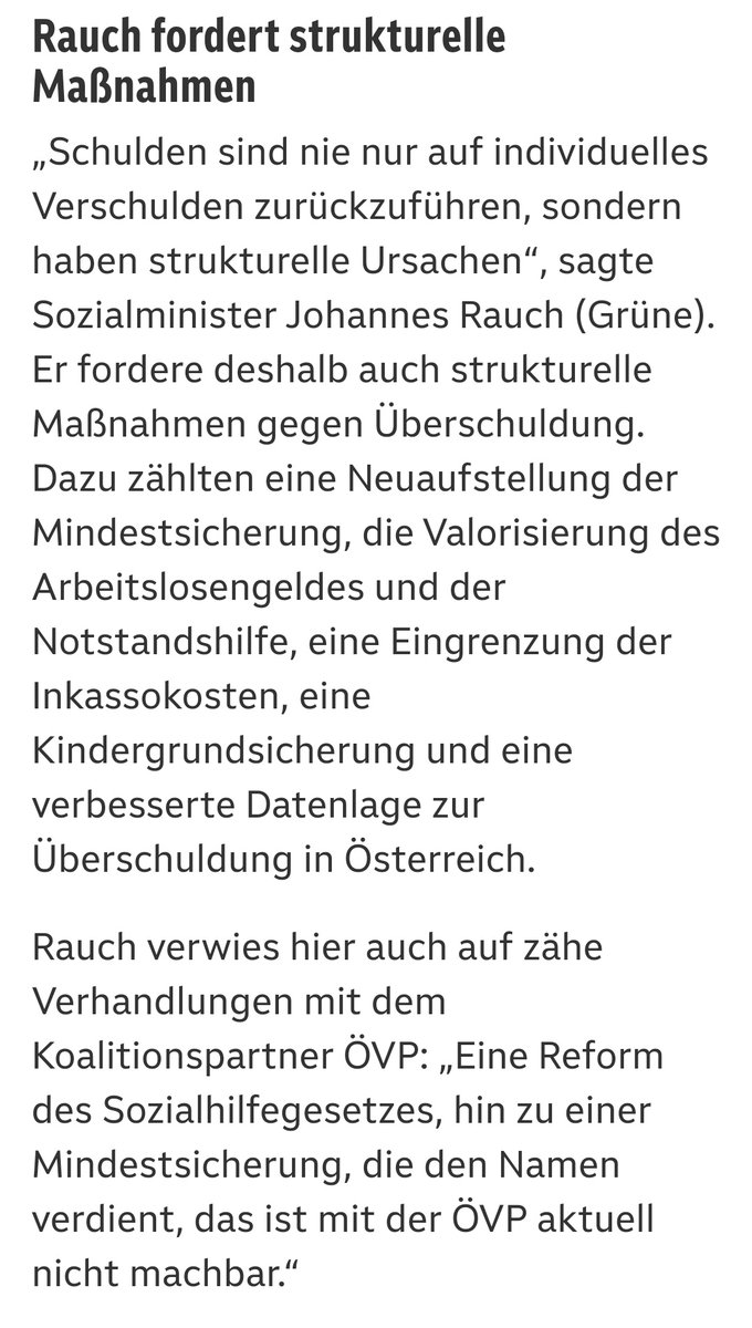 Der häufigste Grund für Überschuldung ist nicht #Arbeitslosigkeit per se. Die Ursache für Überschuldung ist der falsche Umgang mit Geld. Sowohl im Privaten wie auch Beruflichen. Maßnahmen dagegen (nicht Ursachen) wären entweder höhere Sozialleistung, die in Ö bis auf den