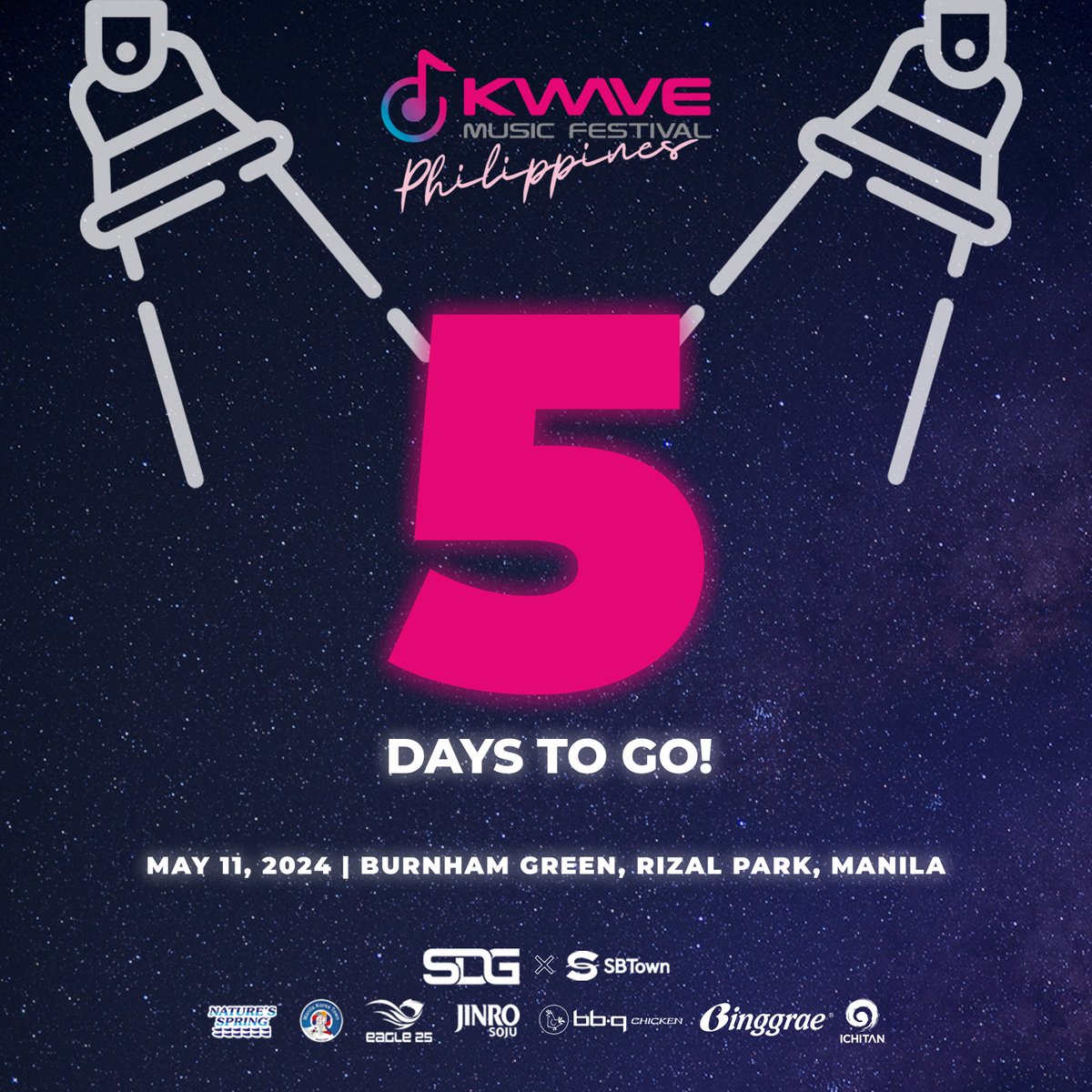 🌊 Just 5 days to go until KWAVE hits the shore!

Press 5 if you're ready to ride the wave! 🖐

#THEBOYZ #fromis_9 #PLUUS #YGIG #YARA #KAIA #KWAVEPH #AbsolutelyLibre #KWAVEMusicFestival #BadmintonAsia #KWAVE