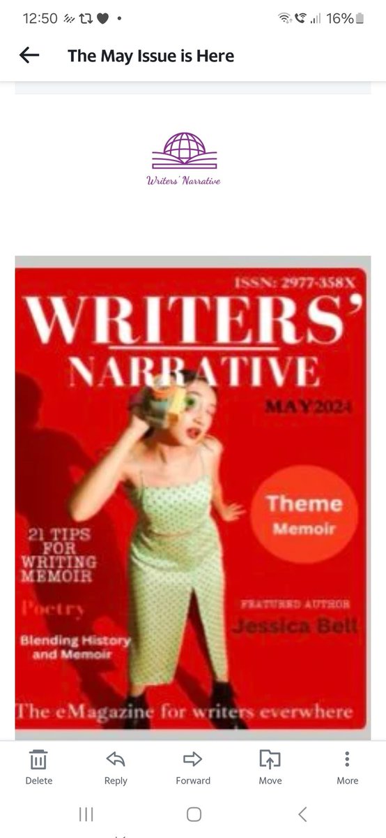 The May edition of @WritersNarrativ is here. The theme is #Memoir. On page 44, I have a #review on the book #PruAndMe by #TimothyWest. There are also fascinating articles and other reviews in the link here: @JamesAHogg2 #BankHolidayWeekend #BankHoliday rvegey.clicks.mlsend.com/tl/cl/eyJ2Ijoi…