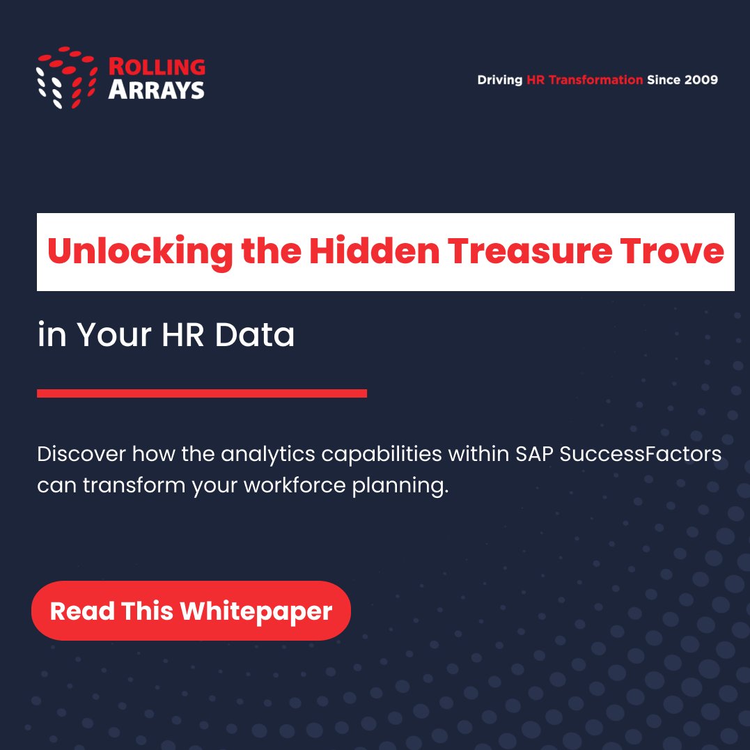 Unlock the power of #HRAnalytics with our ultimate guide to #SAPSuccessFactors! 
👉 rollingarrays.com/whitepapers/th…  

Transform your HR into a strategic powerhouse with #MachineLearning and #AI. Dive into #TalentAcquisition, #EmployeeRetention, and more! 

 #RollingArrays
