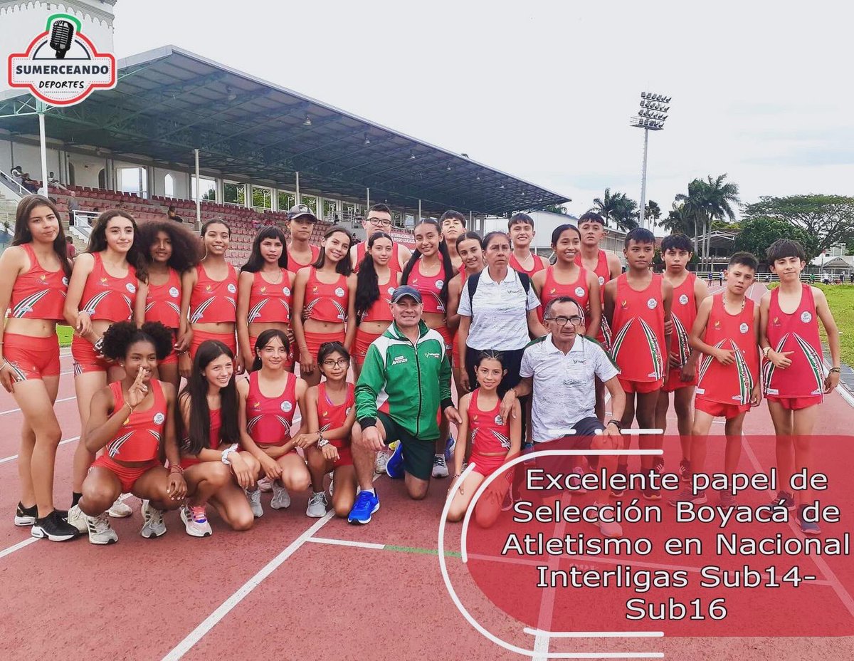 Excelente papel de la Selección Boyacá de Atletismo en Nacional Interligas Sub14-Sub16 🇸🇷

La delegación boyacense que viajó a Cali para el Campeonato Nacional Interligas Sub14 y Sub 16 🏃🏽‍♀️, que se cumplió del 3 al 4 de mayo, se trajo 2 oros, 2 platas y 6 bronces.

Medallistas🧵👇🏽