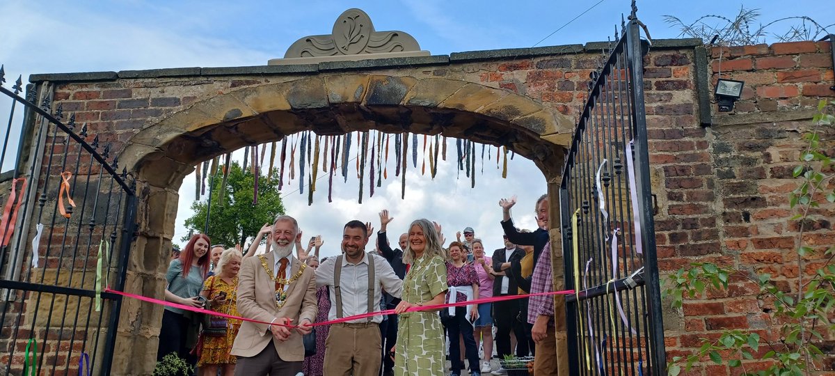 Mayor and Mayoress cut the ribbon at the grand Opening of Hooton's Walled Nursery Doncaster Road, Hooton Roberts.