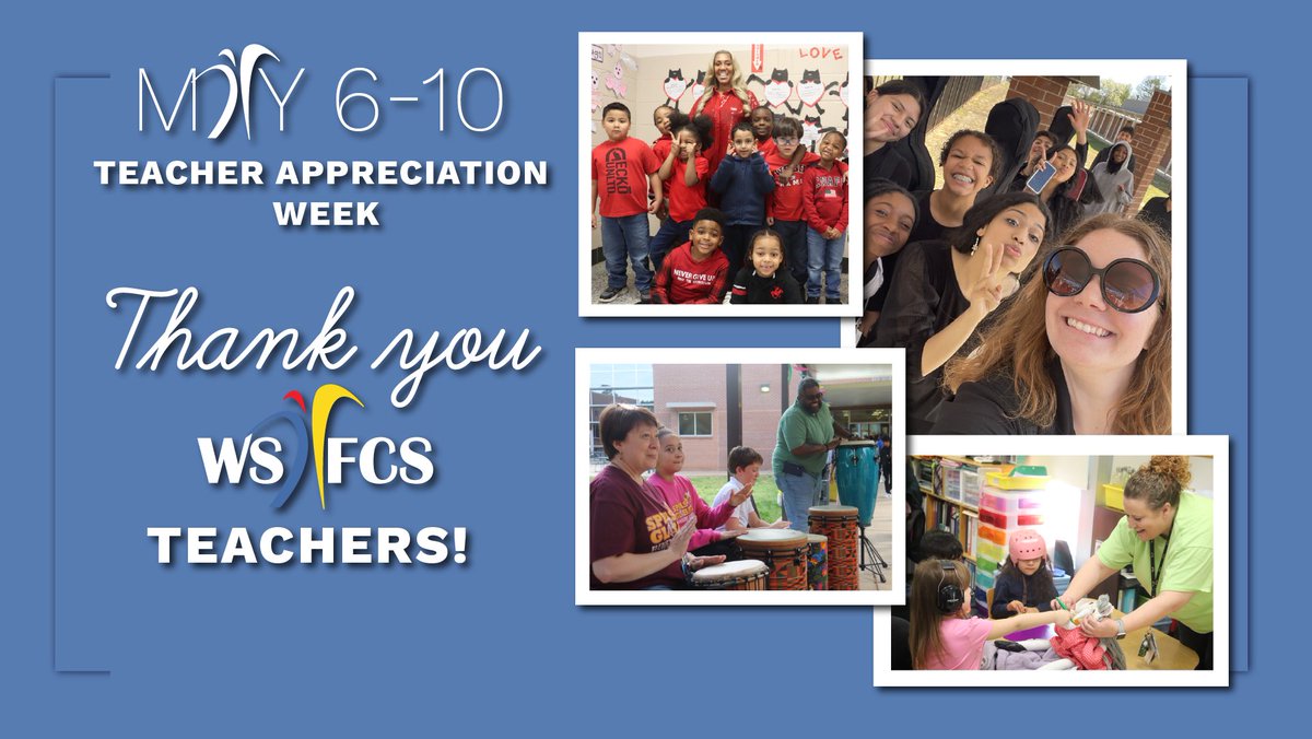 WS/FCS is honored to celebrate #TeacherAppreciationWeek, recognizing the remarkable efforts of our teachers. They go above and beyond every day to support our students and families, and we couldn't be prouder. #wsfcs
