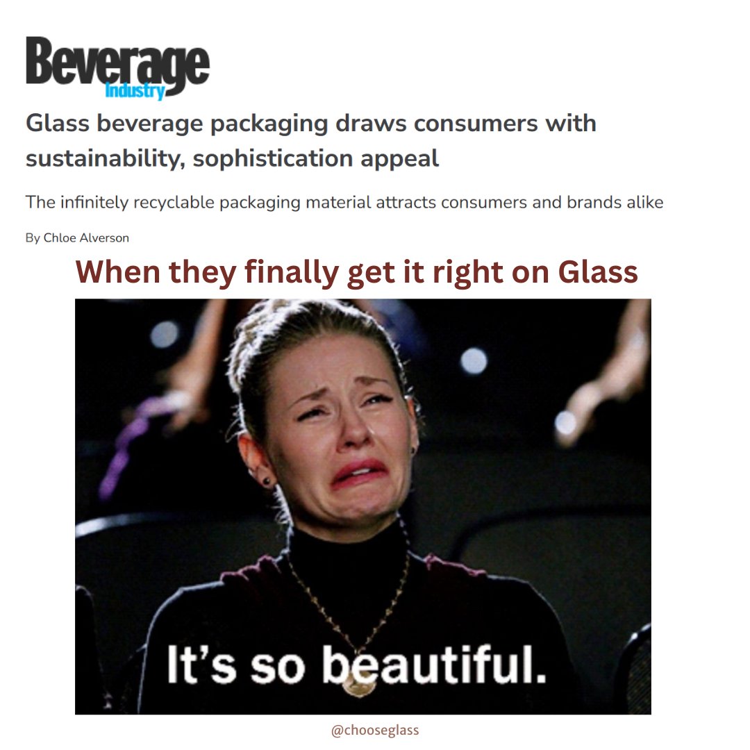 👏👏👏 Beverage Industry Magazine! Go to our link in bio for the full article.

#chooseglass #beverageindustry #sustainability