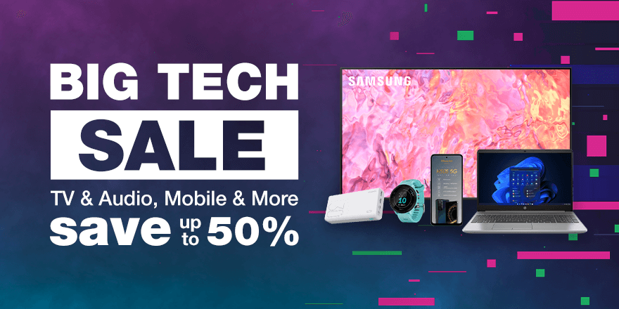 🚀📺 Don't miss out on our BIG TECH SALE! 📱🔊 Score up to 50% OFF on TV & Audio, Mobile, and more! 🎉 Upgrade your tech game now! #BigTechSale #SaveBig 💻🎧 Shop now: bit.ly/3y1kFxx