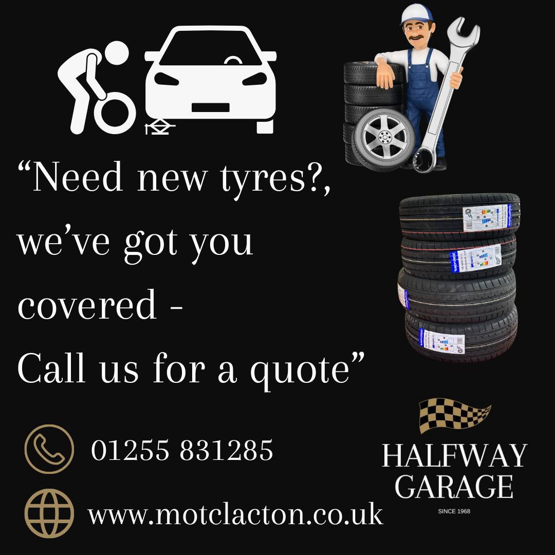Need new Tyres?...we've got you covered!!

We have over 120+ Google reviews, so rest assured you're in safe hands.

#halfwaygarage #cartyres #car #motorhome #campervans #carserviceexperts #carrecovery #clactononsea #weeley #frinton #tendring #essex #essexgarage
