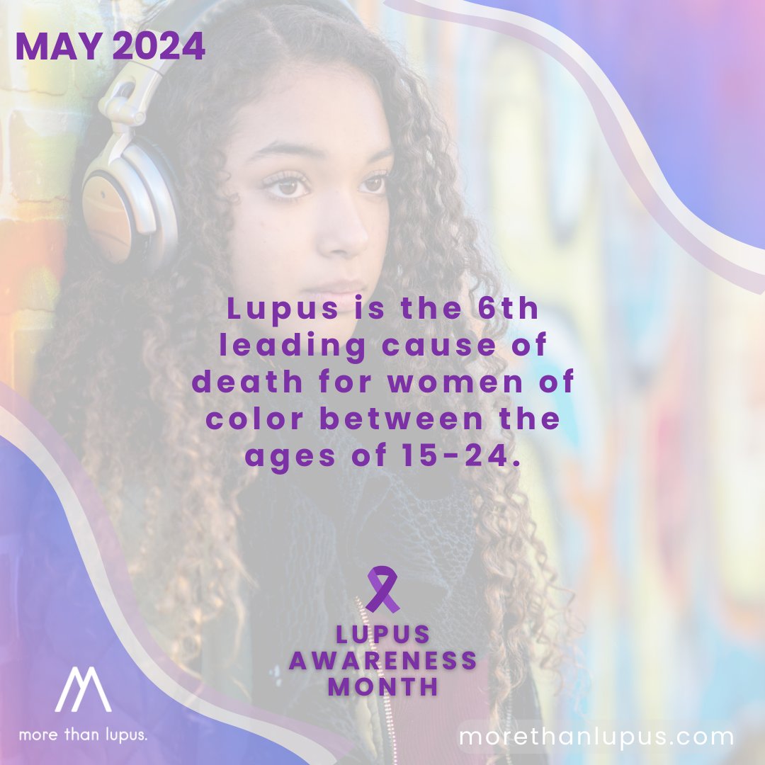 #DYK that #lupus is one of the top leading causes of death to women of color between the ages of 15-24? Black, Hispanic, AAPI, and Indigenous peoples are the most impacted, often during the prime of their lives. #LAM24 #LupusAwarenessMonth #lupusnephritis #SLE #WomenOfColor