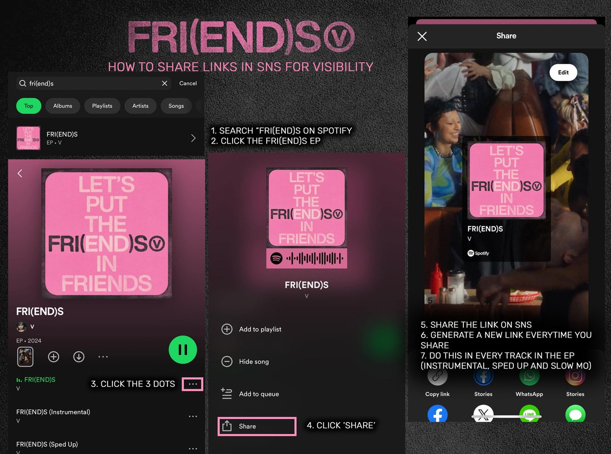 Drop 500 FRIENDS link from spotify with streaming SS in one hour 👇