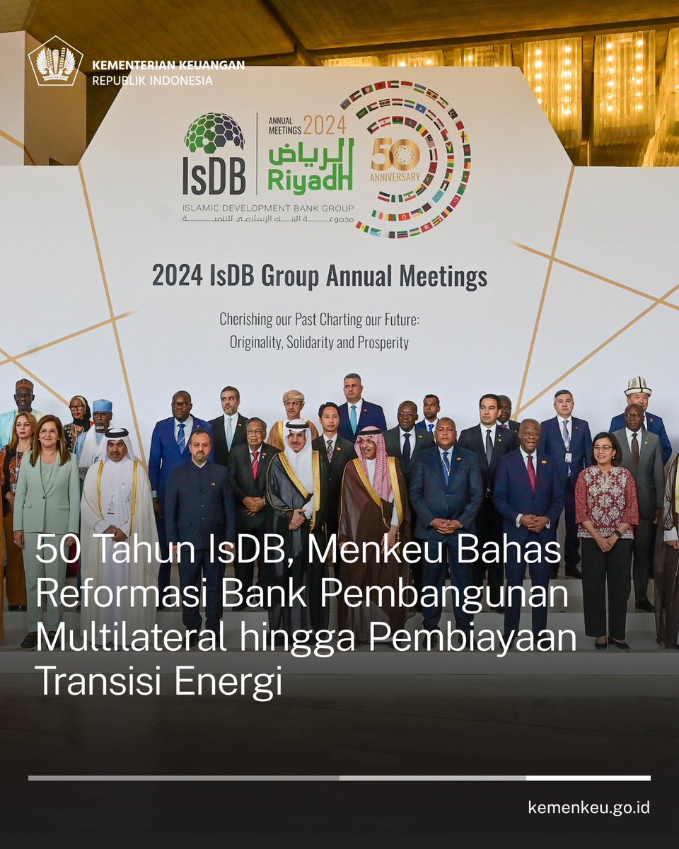 Cerita Dari Riyadh 📝🇸🇦

Sebagai pemegang saham terbesar ketiga, Indonesia turut hadir di pertemuan tahunan Islamic Development Bank (IsDB).

Pertemuan ini istimewa, ada banyak cerita yang dibawa #MenkeuSMI dari sana.

Simak utas #InfoKeu dari Minkeu ini ya.