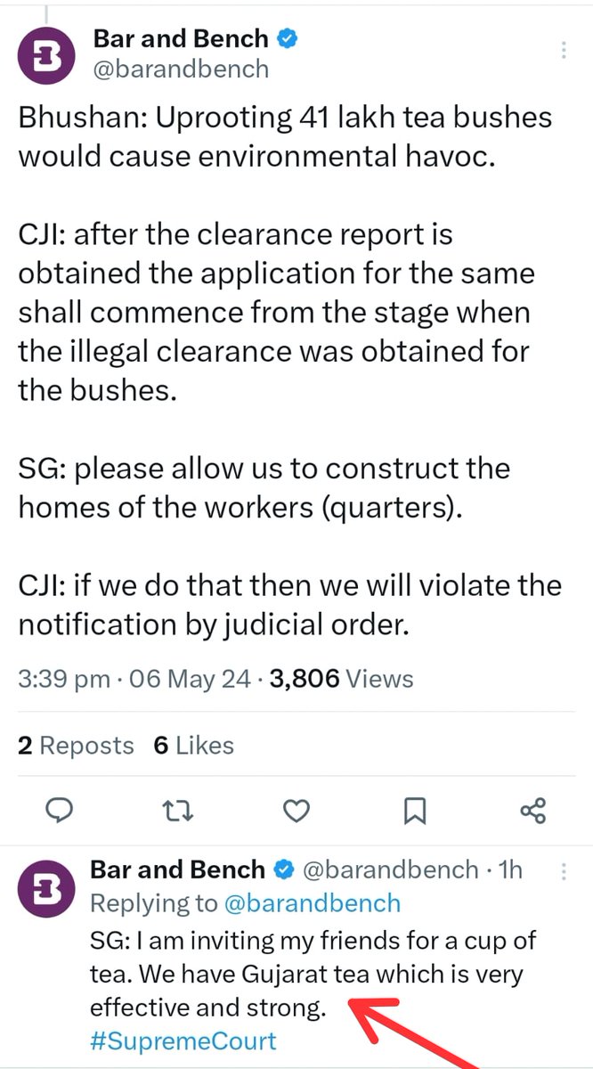 41 lac Tea bushes were cleared in Assam. For a new Airport. Without prior environmental clearances. And this is what the Solicitor General of India had to say to the people opposing the environmental destruction.