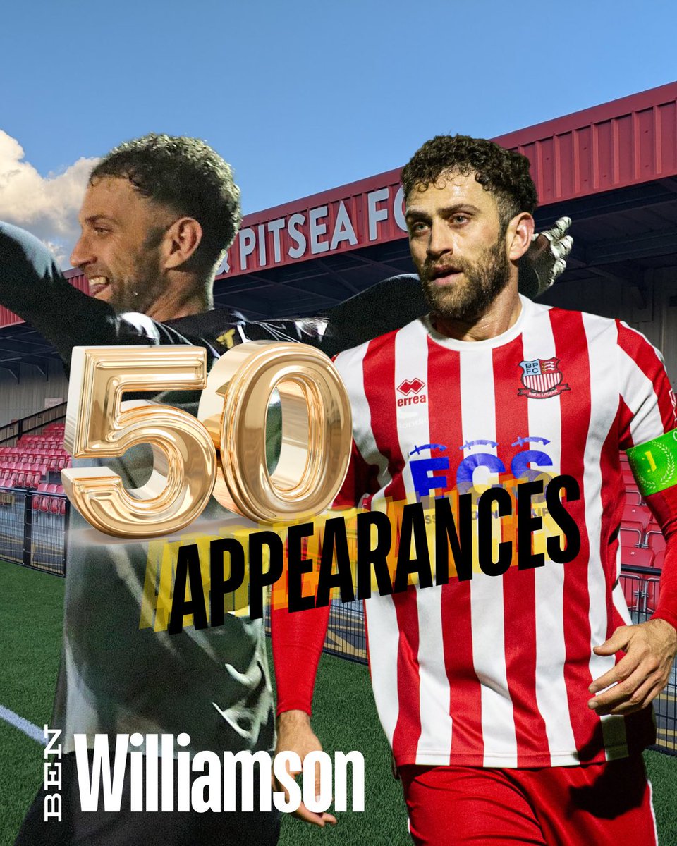 🤝 Congratulations to Ben Williamson who made his 50th Appearance in the Bowers Red & White during our Play Off Final victory on Saturday!

#BowersFamily