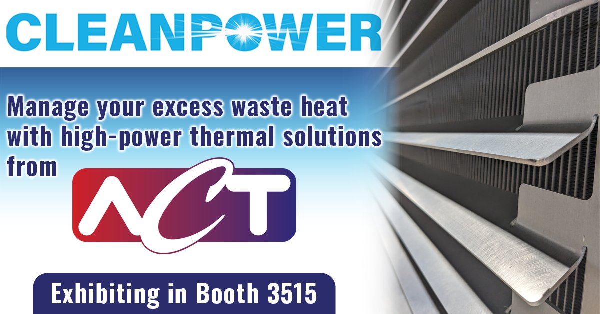 📣Advanced Cooling Technologies, Inc. is exhibiting at CLEANPOWER 2024 in booth 3515 TODAY! Stop by and talk to our experts about trending thermal management technologies and systems! hubs.ly/Q02nWQ8m0