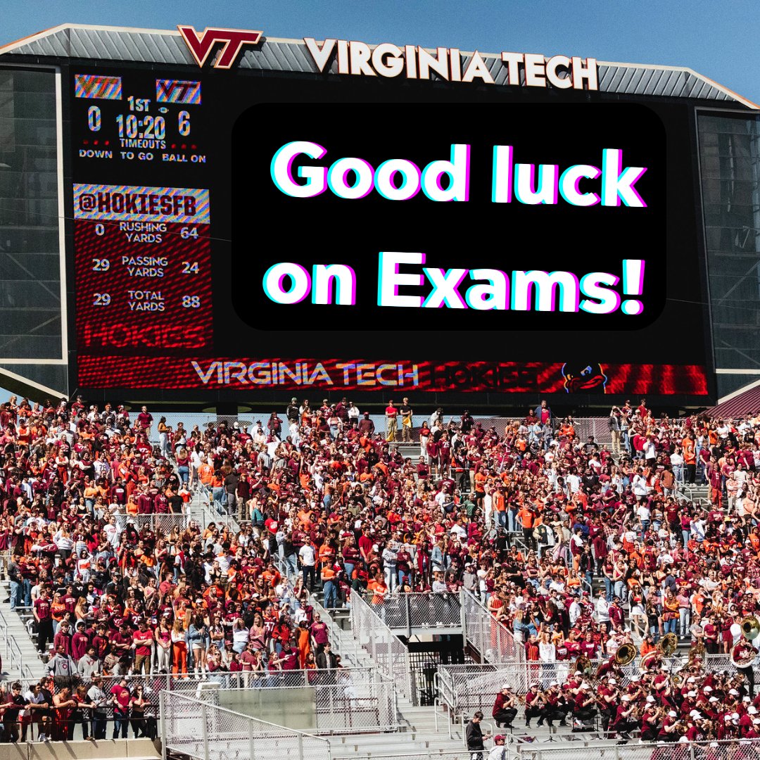 🤔 We're pretty sure the jumbotron said this at the Spring Game... 🗣️ GOOD LUCK ON EXAMS! You've got this! 👏 We're rooting for you!