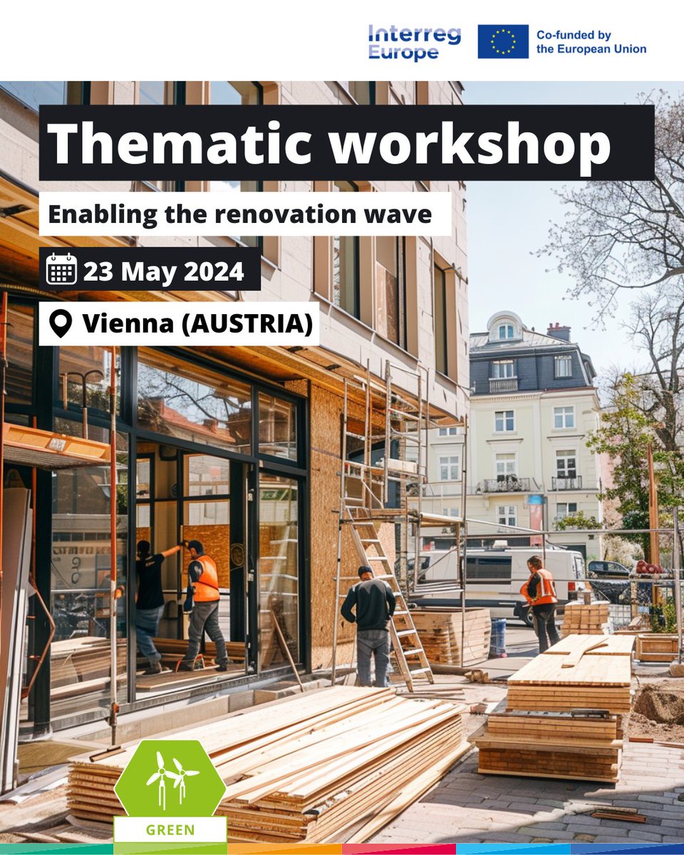 🇦🇹Last chance to join our thematic workshops in Vienna! Discover the latest in sustainable construction and how to ride the wave of renovation with us.🌱🏗️ 📅22 May Registration 👉bit.ly/4aQKDCl 📅23 May Registration 👉 bit.ly/3UA7igo