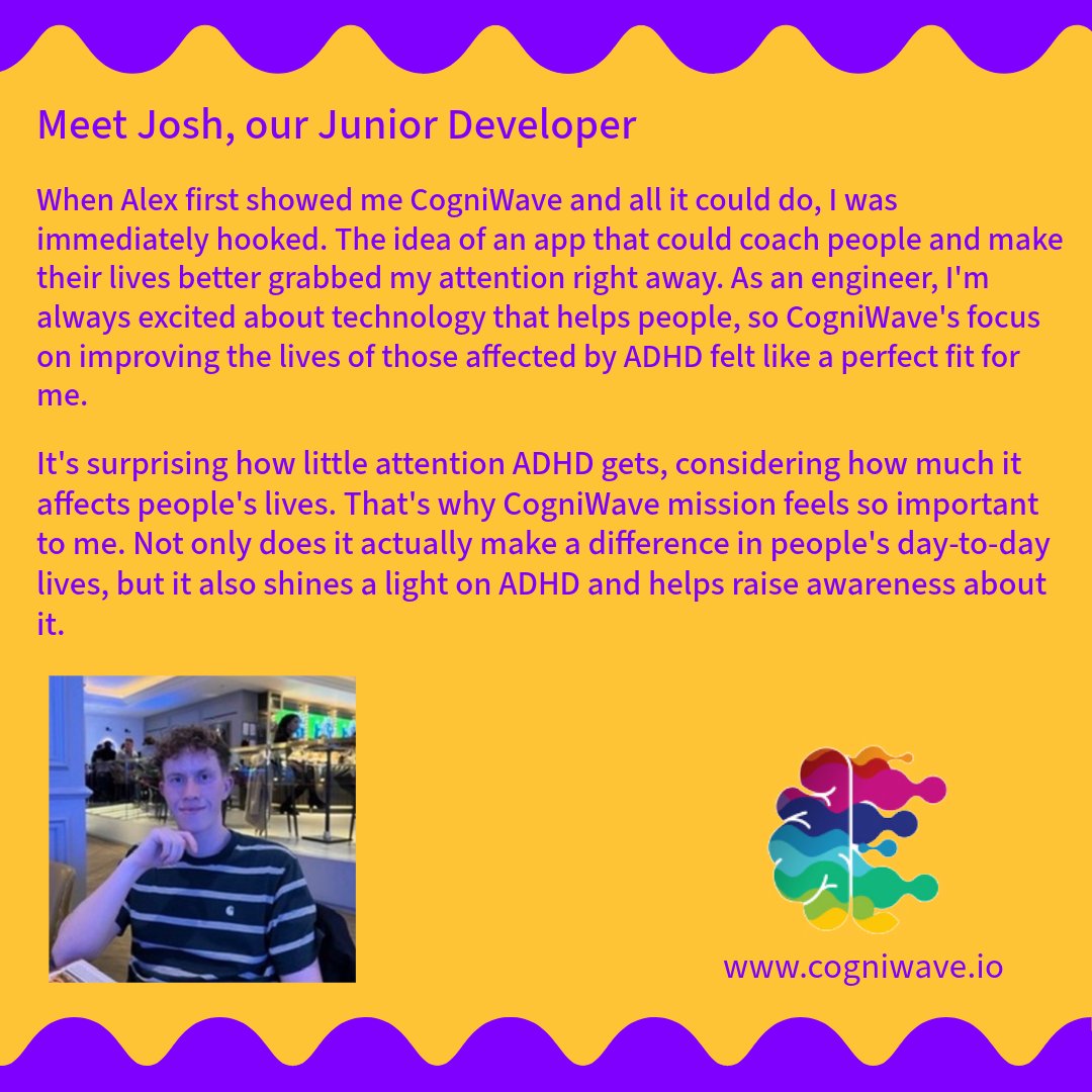Meet Josh Grainger: Our Junior Developer 🤖
Josh combines his passion for coding with his mechanical engineering expertise. He’s a driving force behind our innovative solutions, ensuring that our digital wellbeing tools are both functional and user-friendly.
#ADHD #mentalhealth
