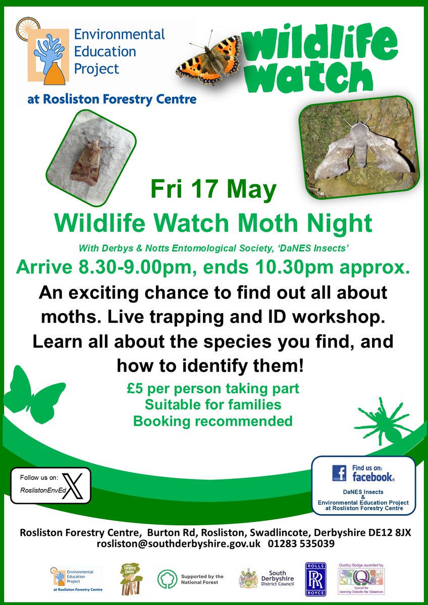 Booking is recommended for this moth night where you have the chance to identify species and find out more about them.