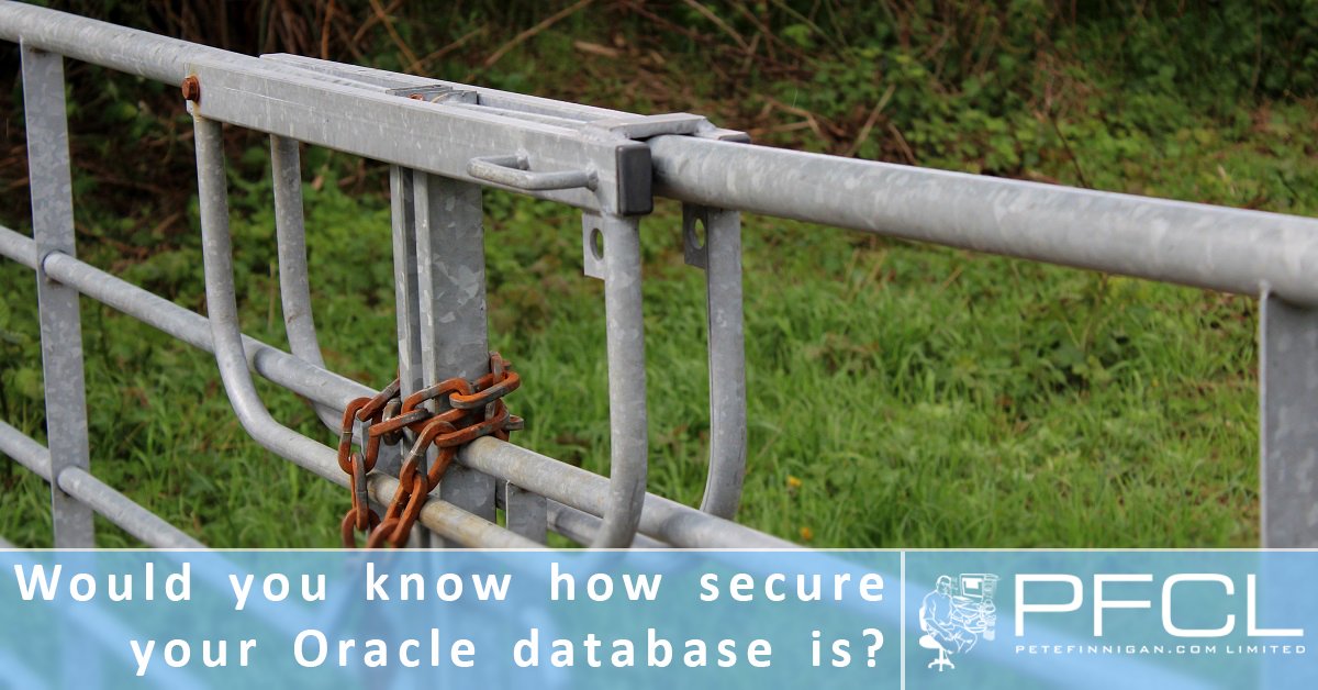 How to perform a security audit of an Oracle database. We have a live public class on the 13th and 14th May on UK time and also on the 20th and 21st May USA EST time. Details - petefinnigan.com/training/How_t… and to register - petefinnigan.com/training/pfcl_…

#oracleace #oracle #database