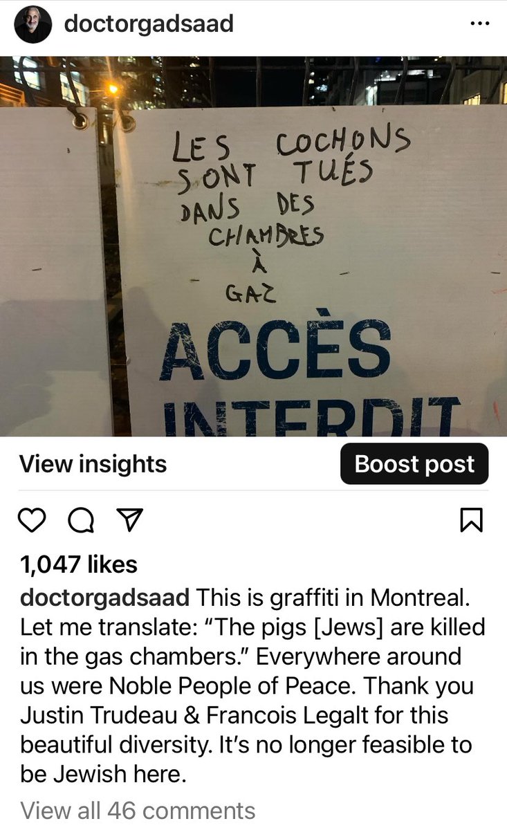 I shared this horrible graffiti that I took a photo of in downtown Montreal regarding the extermination of Jews. @LinkedIn removed my post because apparently I AM spreading hate by highlighting hate targeting me.