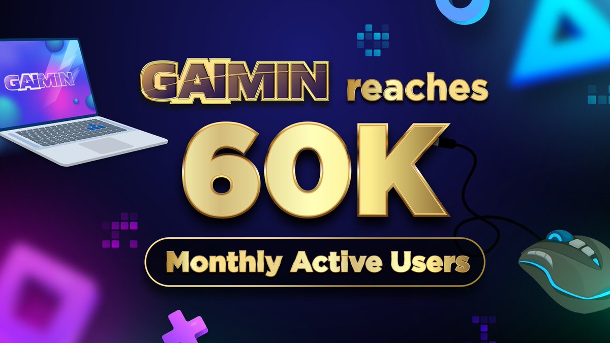 GAIMIN hits 60,000 MAU’s! 🔥 A big thank you to all the gamers, holders and community members worldwide for helping us achieve 60K+ Monthly Active Users! 🫶 🫵 Happy Monday everyone 💪 ☀️