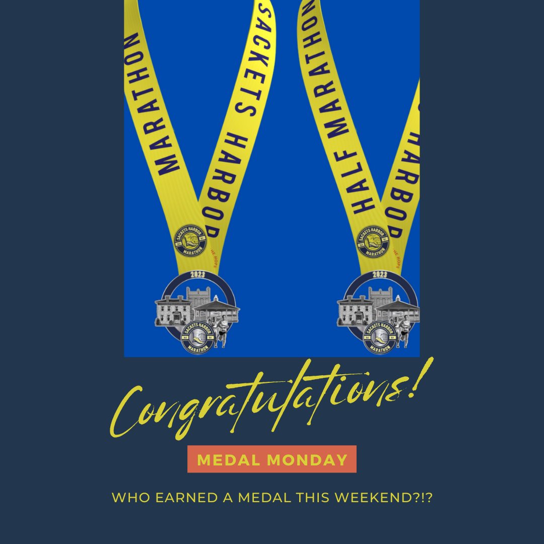 Medal Monday! Who raced this weekend? Show those medals off!!! #medalmonday #medal #racemedal #bling #sacketsharbormarathon #sacketsharborhalfmarathon