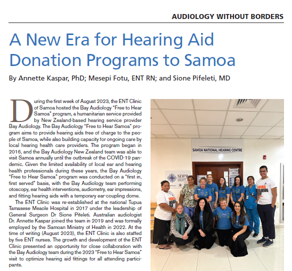 A New Era for Hearing Aid Donation Programs to Samoa ow.ly/I8uu50RwZ6t #AudiologyWithoutBorders #Samoa #hearingcare #hearingaids