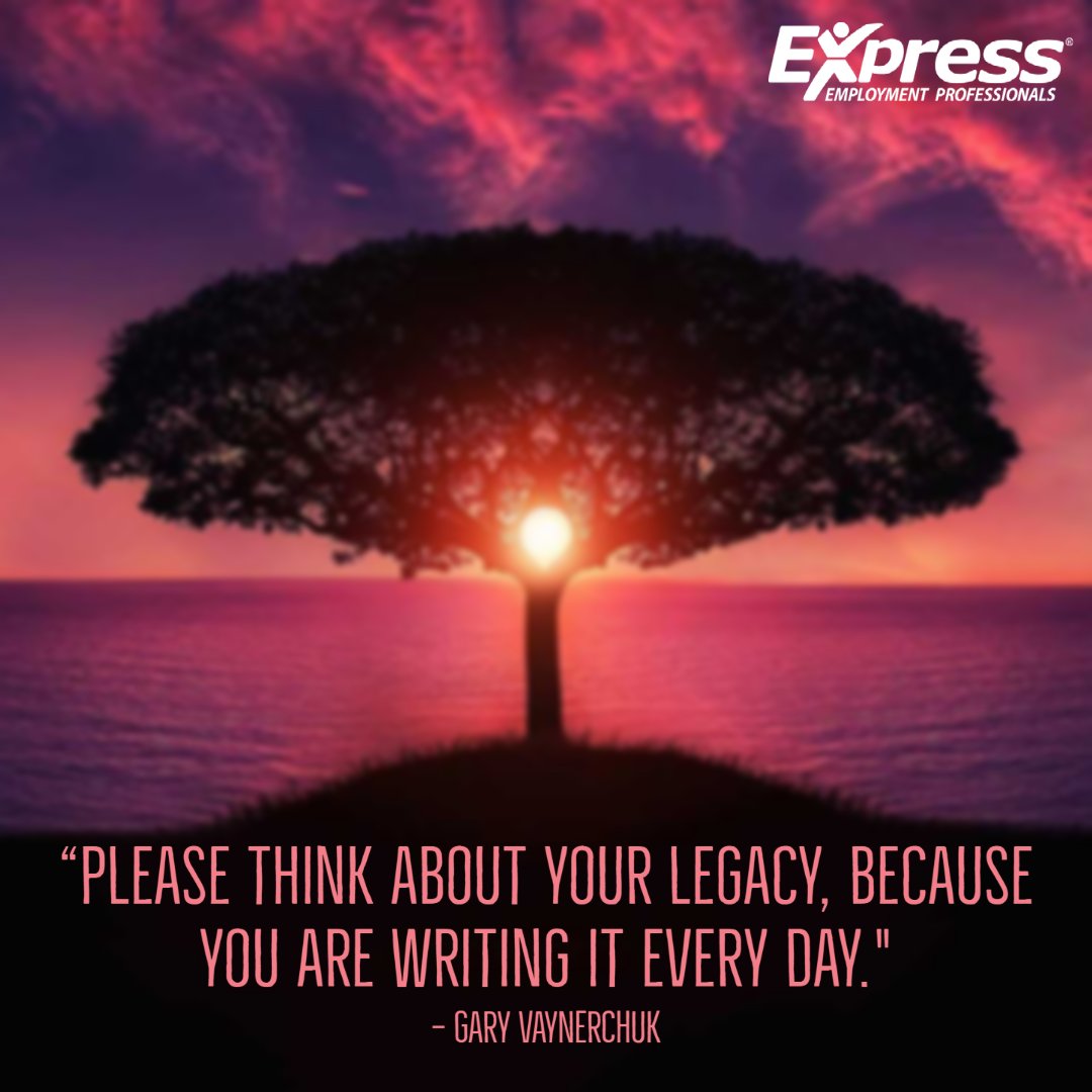 All decisions you make, even the small ones, help to build your legacy.

#MotivationMonday #ExpressPros