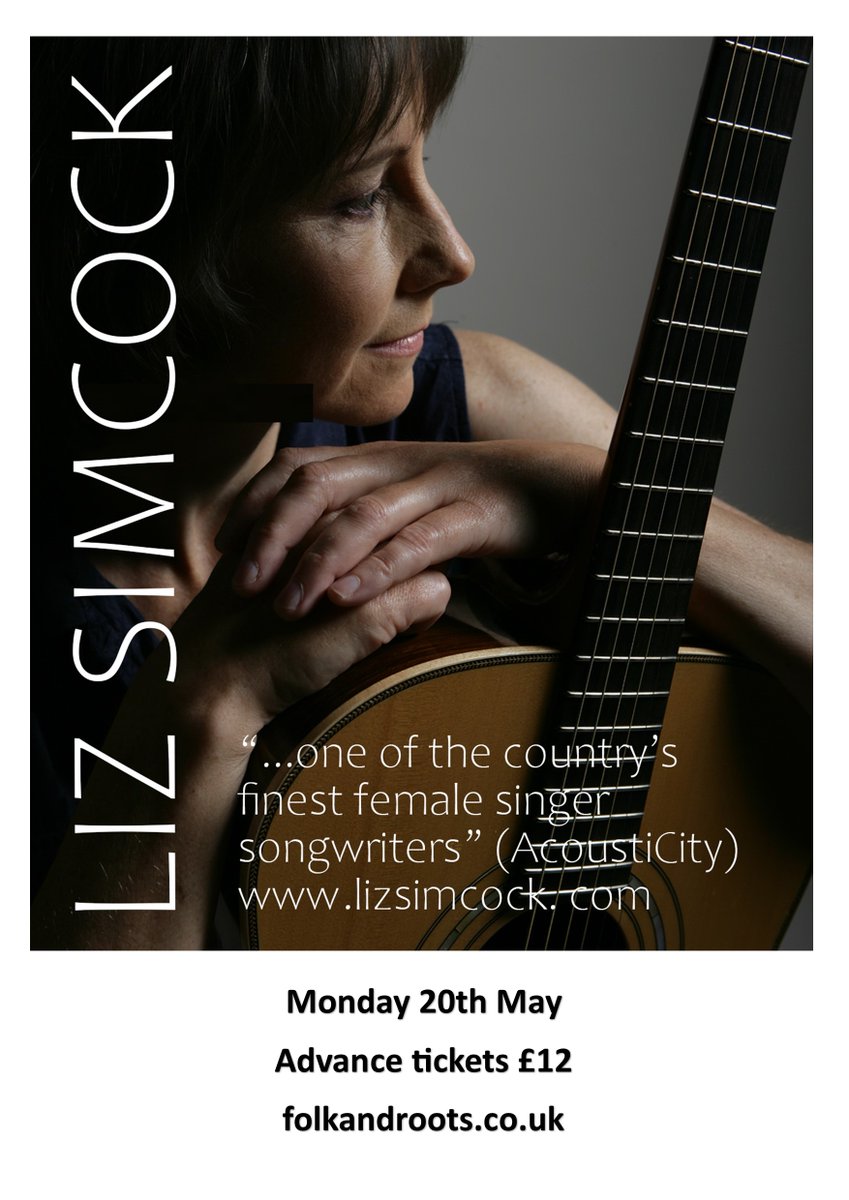On Monday 20th May one of the country’s finest female singer songwriters Liz Simcock returns to @GreenNote #camden #London - Tickets £12 Advance, £15 on the night, subject to availability - folkandroots.co.uk/liz-simcock-3
