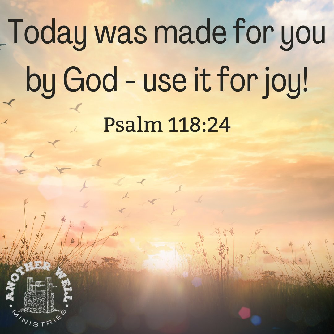 God made today for a purpose. Find the joy in serving God in it!

#bible #jesus #hope #bibleverse #verseoftheday #pray #church #prayer #jesuschrist #worship #faith #godisgood #christianliving #livegodsword #gospel #god #biblestudy #christianity #christianlife #christian