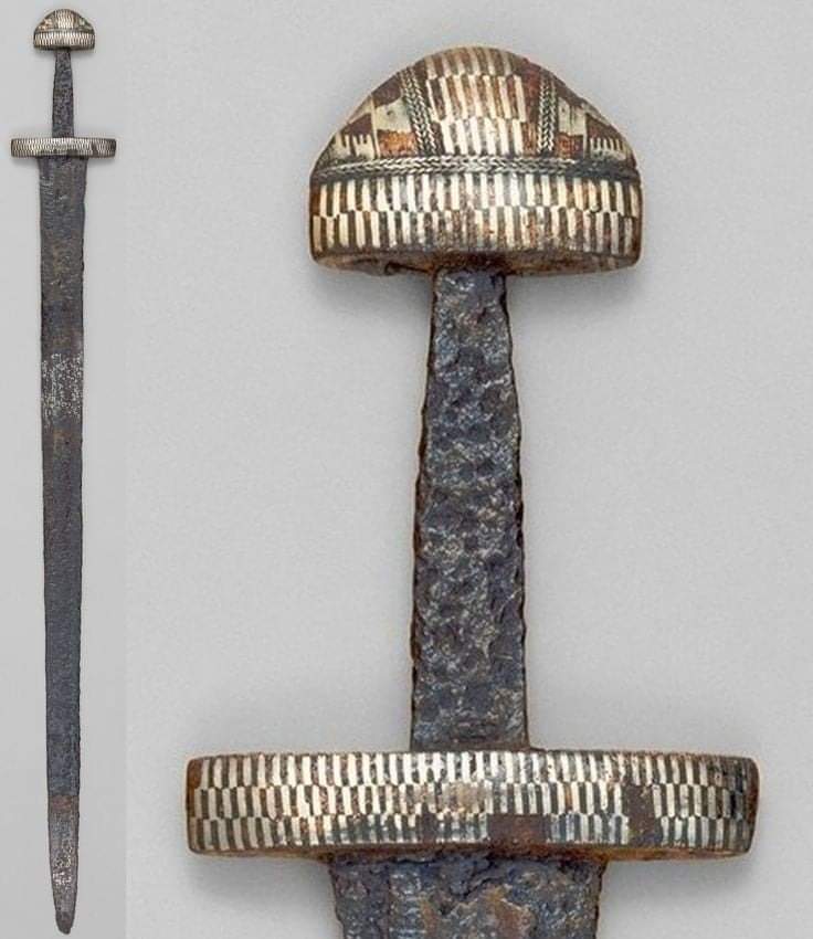 This Viking-Age sword is housed at the Metropolitan Museum of Art and is believed to be of European origin, probably Scandinavia, from the 10th century. The sword is made of steel, copper, silver, and niello. The richly decorated hilt and pattern-welded blade indicate that this…