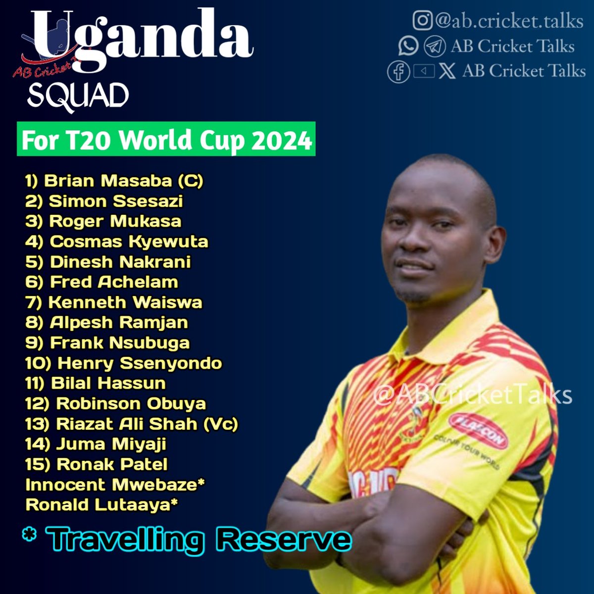 Uganda announce there squad for there first T20 World Cup

What is your reaction on it

#ABCricketTalks #CricketTalksWithArpit 

#UgandaCricket #T20WorldCup2024