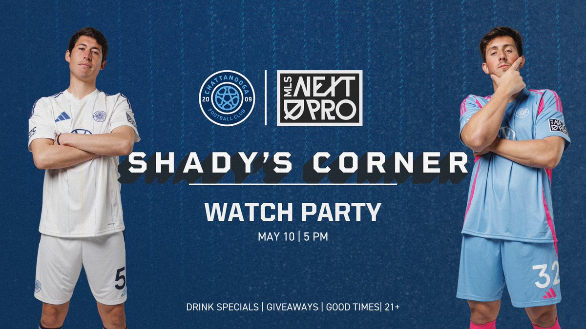 THIS FRIDAY! 🍻 Come and join us for a watch party at Shady's Corner while the boys are in Miami! 🆚 Inter Miami II | Party starts at 5 | 21 and up!