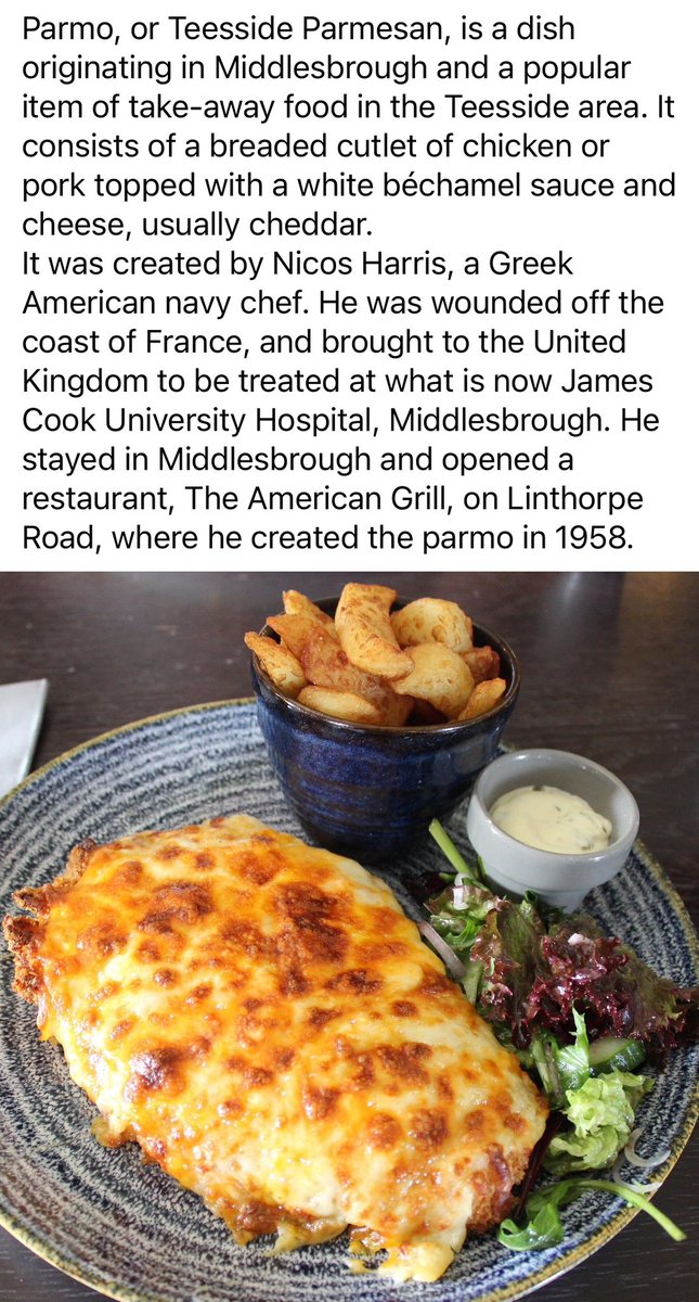 Origins of the #Parmo I've heard all sorts of different stories, this is one I haven't heard before.