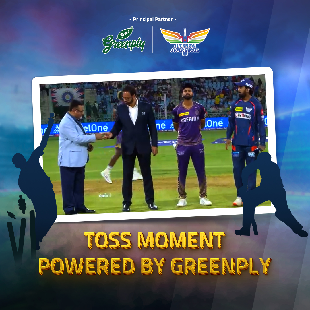 Mr. Rajesh Alagh, Executive Vice President, Sales, Greenply Speciality Panels Private Limited, graced the toss moment between #LSG and #KKR as the Super Giants won the toss yesterday. #Greenply #HarGharKaHero #LSGvKKR #IPL