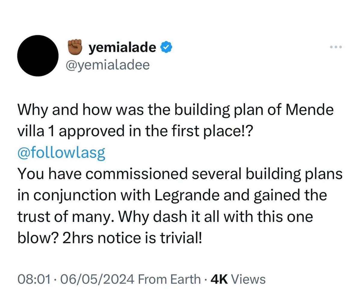 “Thank you for giving us reasons not to invest in Lagos real estate' - - - - Singer Yemi Alade calls out Lagos state government over the demolition of buildings in the state……
- - - - - - - - - - - - - - - 

Authentic voice