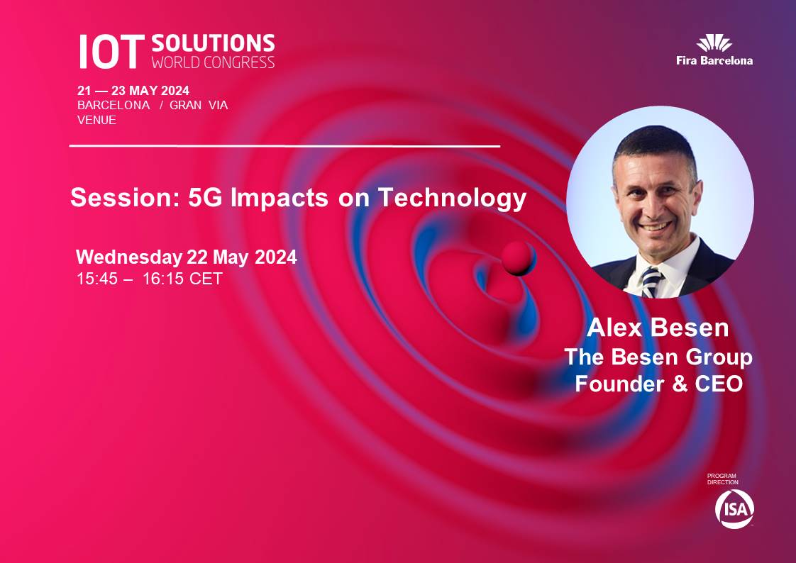 Looking forward to Speak  at IoT Solutions World Congress 2024 

einpresswire.com/article/706169… via @ein_news @IOTSWC #5G #Private5G #Industry40 #IIOT @TheBesenGroup