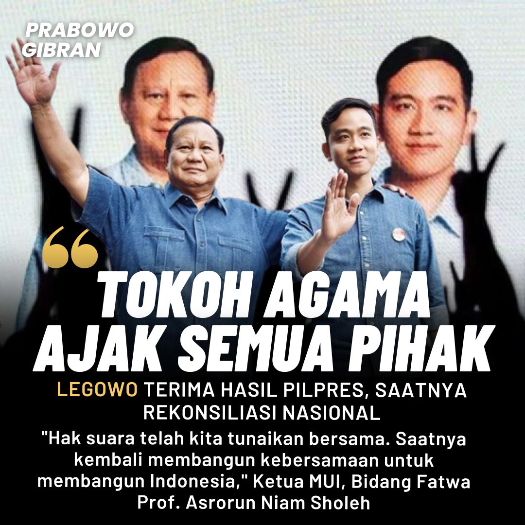 TOKOH AGAMA AJAK SEMUA LEGOWO TERIMA HASIL PILPRES, SAATNYA REKONSILIASI NASIONAL #Prabowo #PemiluDamai #Pemilu2024 #Pilpres2024