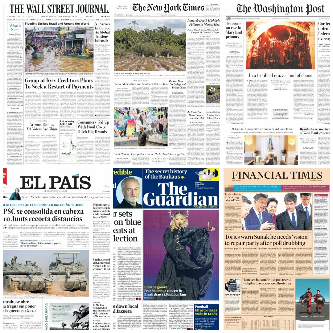 Periódicos en el mundo... #TheWallstreetJournal #Thenewyorktimes #Thewashingtonpost #TheGuardian #ElPaís #Financialtimes #news #newspaper #may6