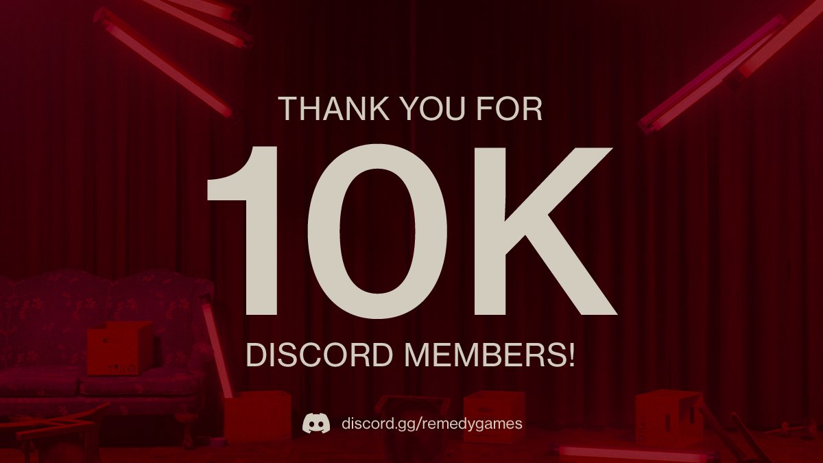 We have passed 10 thousand members on our official Discord server! 🥳 To celebrate, we are opening a fanart competition and holding a special AMA with the devs that all Discord members can take part in. Join the community at discord.gg/remedygames