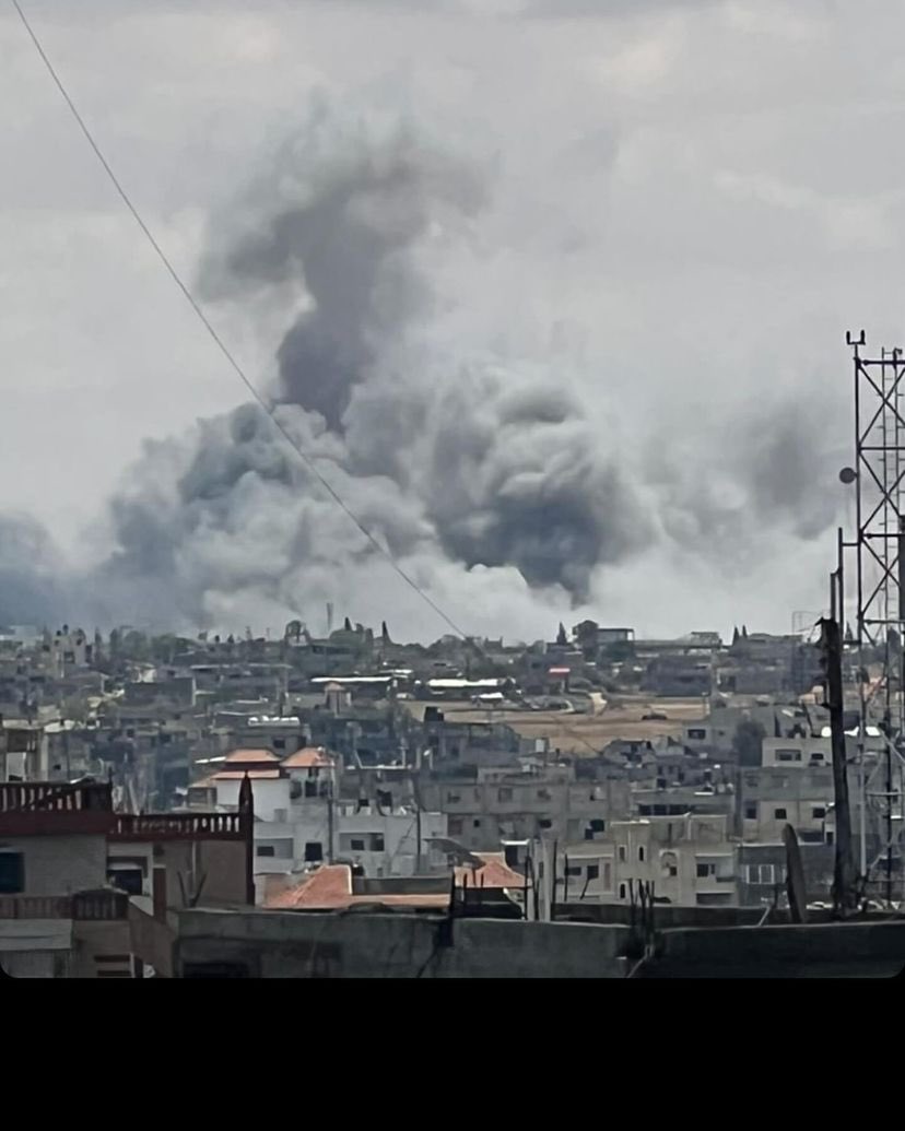 Heavy Israeli air strikes in Rafah, southern Gaza.