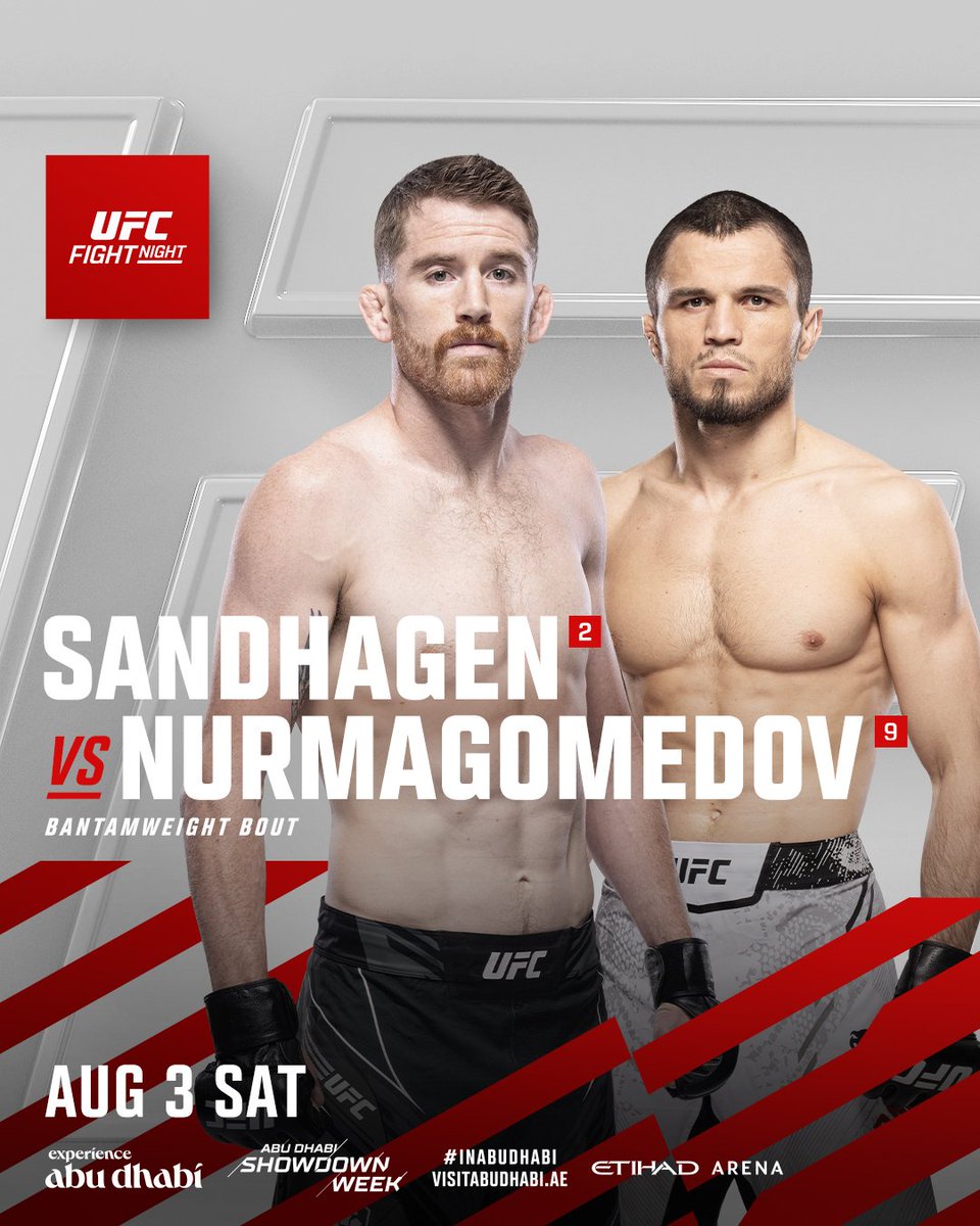 Cory Sandhagen ile Umar Nurmagomedov'un 3 Ağustos'daki #UFCAbuDhabi'de karşılaşacağı açıklandı.