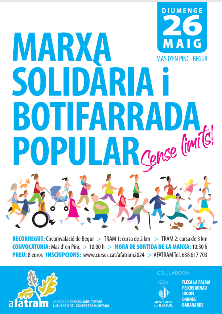 📢 El 26 de maig #Begur acollirà la Marxa Solidària AFATRAM, una mostra de suport i solidaritat per l’Associació de Famílies, Tutors i Usuaris del Centre Tramuntana de Palafrugell! 🔎Tots els detalls de la jornada a: begur.cat/noticies/marxa…