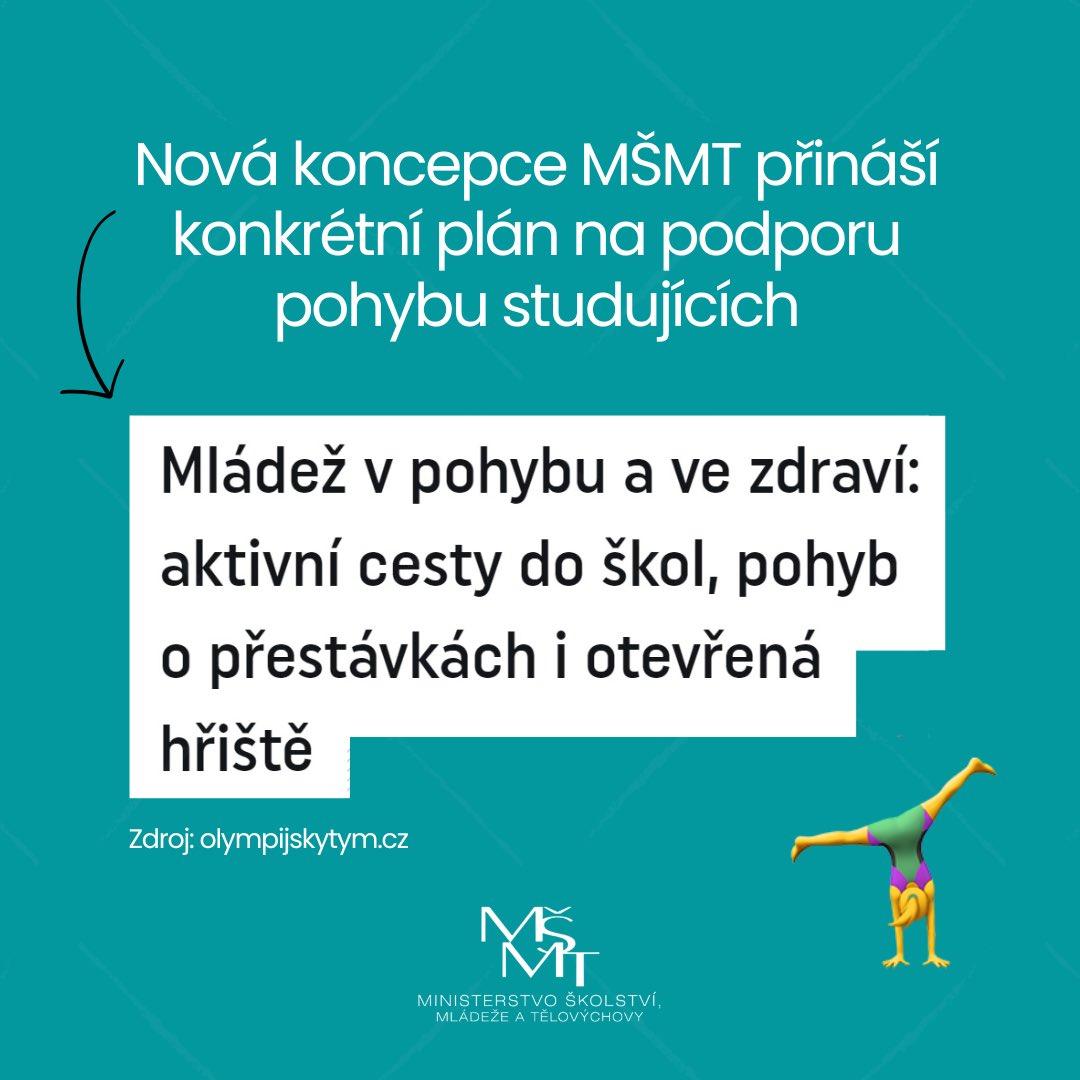 Koncepce Mládež v pohybu a ve zdraví přináší konkrétní plán na podporu pohybu žáků. „Z tohoto pohledu jsou důležité i školní projekty, např. Olympijský víceboj. Jsme rádi, že MŠMT může s podporou @olympijskytym počítat,“ říká státní tajemník @OndrejAndrys olympijskytym.cz/article/mladez…