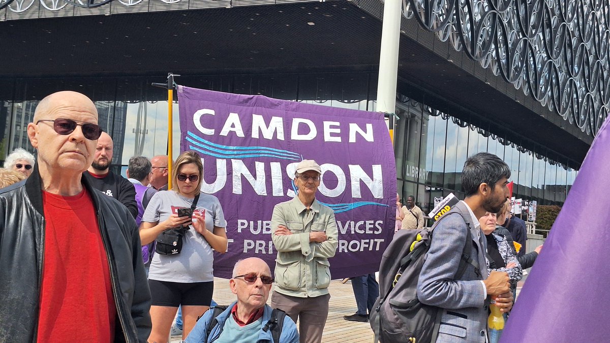 Solidarity with Birmingham from unions across the country. But why aren't our MPs, councillors and WM mayor Richard Parker here with their solidarity?