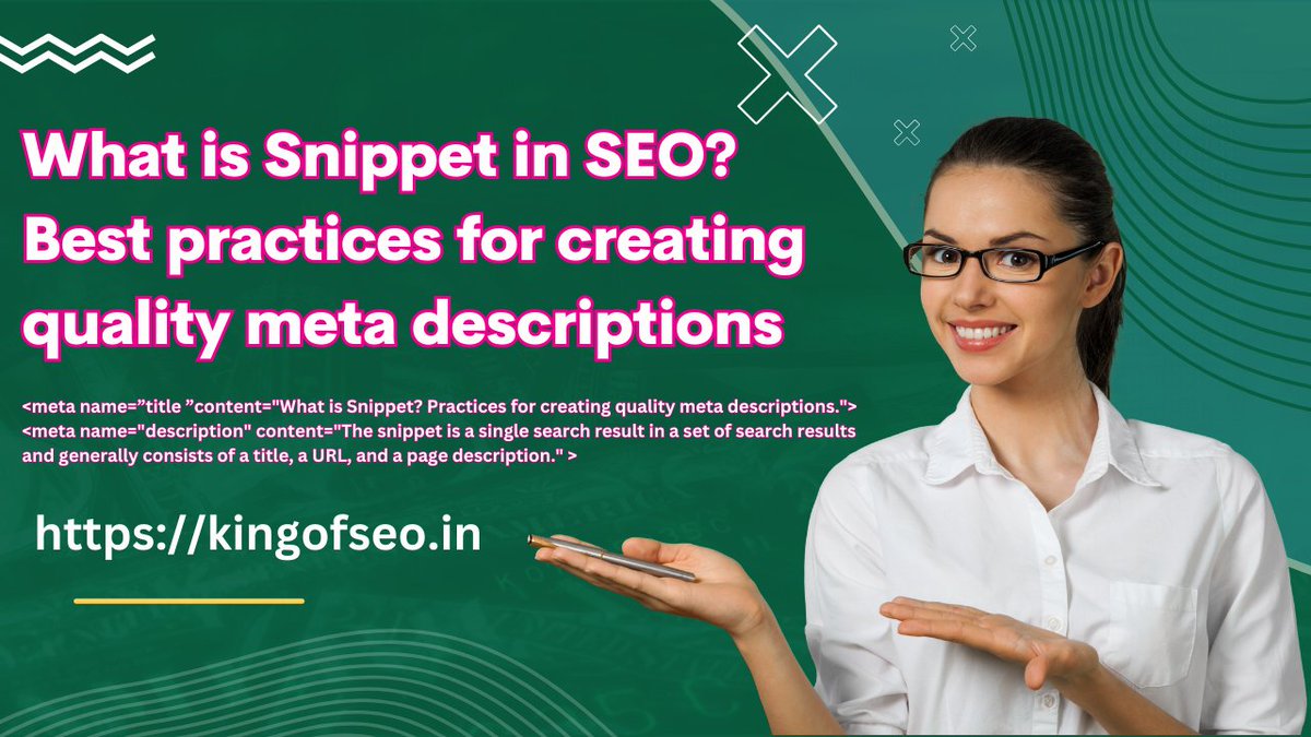 What is Snippet in SEO? Best practices for creating quality meta descriptions
kingofseo.in/blog/digital-m…
Call : 073389 68869
#digitalmarketingcourseinChennai #digitalmarketingtraining #digitalmarketingtraining #digitalmarketingagency #digitalmarketing #digitalmarketingforbeginners