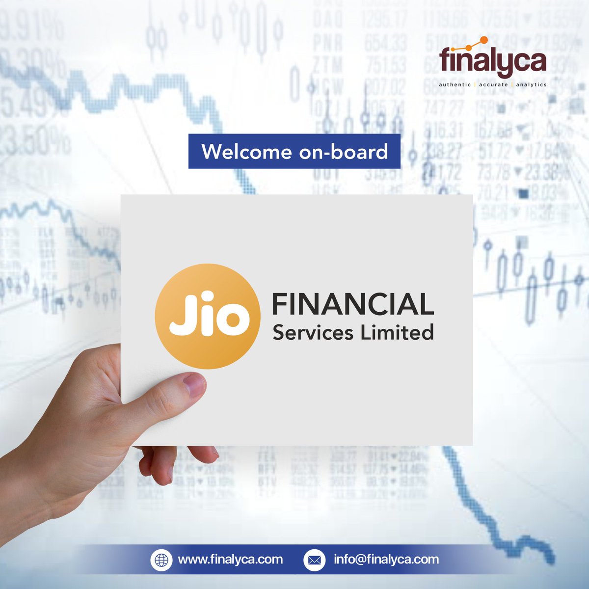 Exciting news! We're thrilled to welcome Jio Financial Services Limited onboard as a new Client added to Finalyca. Explore the possibilities with Finalyca today!

#Finalyca #Client #JioFinancialServices #InvestmentAnalytics