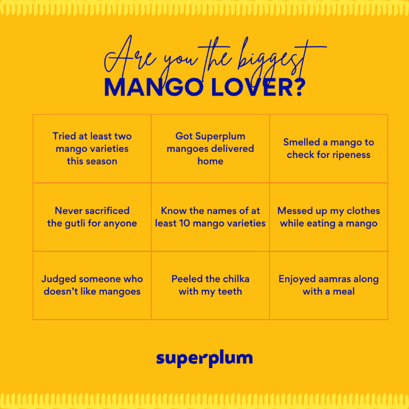 Think you're the biggest mango fan around? Put your love to the test with our epic Mango Bingo!

Mark the square you’ve done, and tag a fellow mango enthusiast! Let's see who's the ultimate mango maestro!

#MangoSeason #MangoLover #MangoWars #Bingo