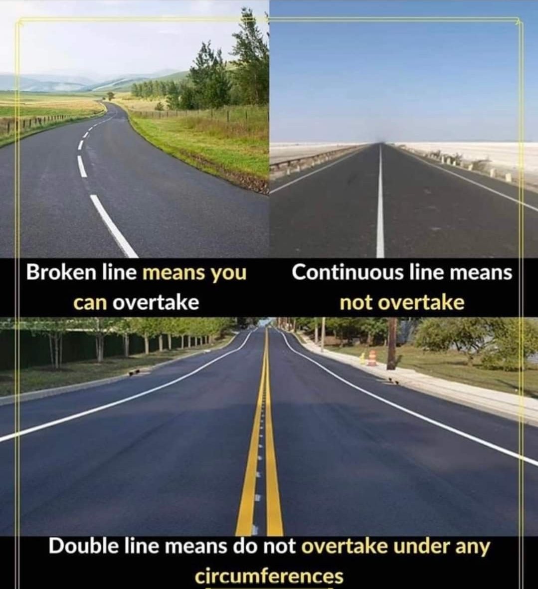 Meaning of road lines most people don't.