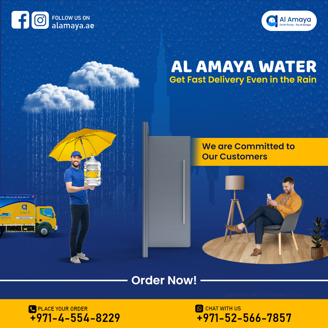 Come rain or shine, Al Amaya Water is dedicated to delivering pure refreshment to your doorstep, fast! Stay hydrated this summer – order now
.
#alamaya #alamayawater #drinkingwater #water #cleanwater #purewater #health
#سوق_السفر_العربي #rain #rainwater #doorstep #summer
