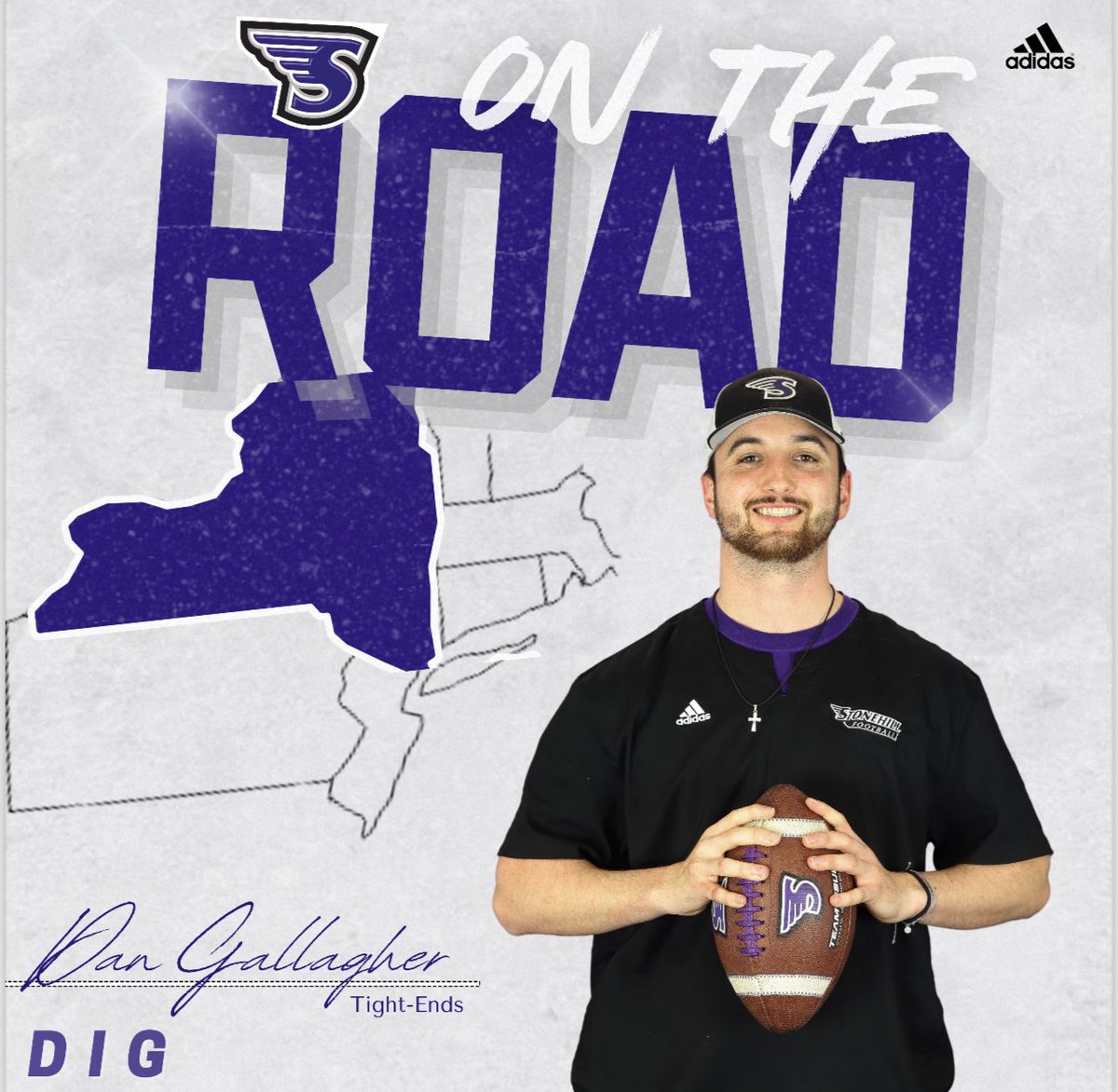 Excited to be on the road next week in Upstate NY and Long Island! Looking for future Skyhawks. 👀 🟣⚪️ #DIG