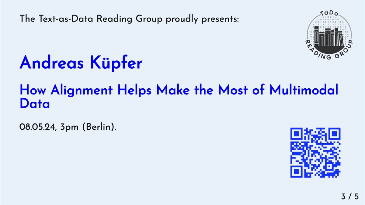 🎉 Join us this Wednesday at 🕒 3 pm CEST for a tada.cool talk on 'How Alignment Helps Make the Most of Multimodal Data' by the amazing @ankuepfer ⬇️